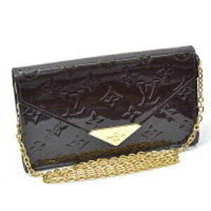 Louis Vuitton Vernis Patent Portefeuille Wallet Milla Chain Amaranth Purple